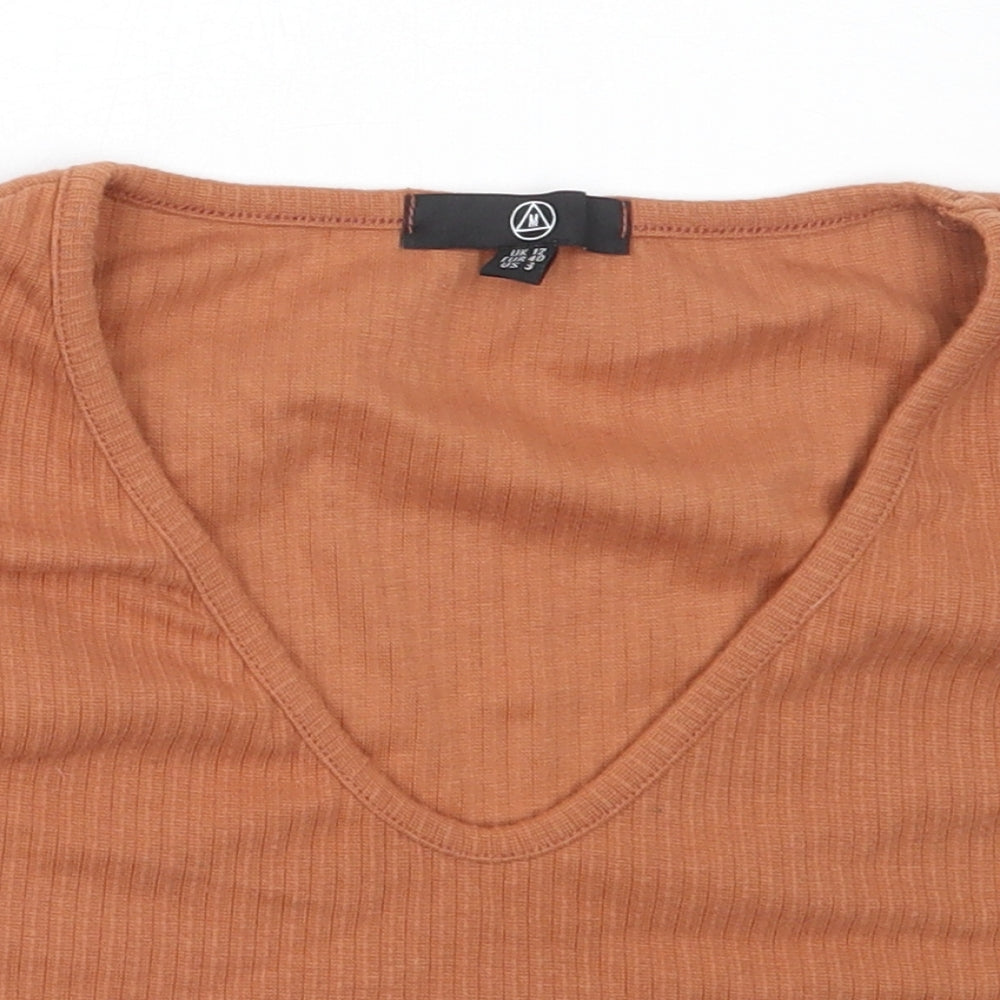 Missguided Womens Orange  Polyester Cropped Tank Size 12 V-Neck