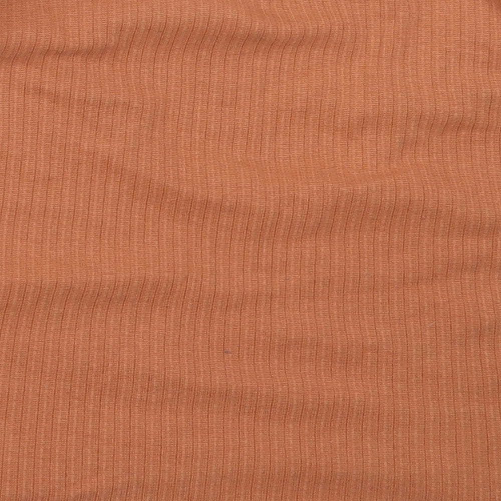 Missguided Womens Orange  Polyester Cropped Tank Size 12 V-Neck