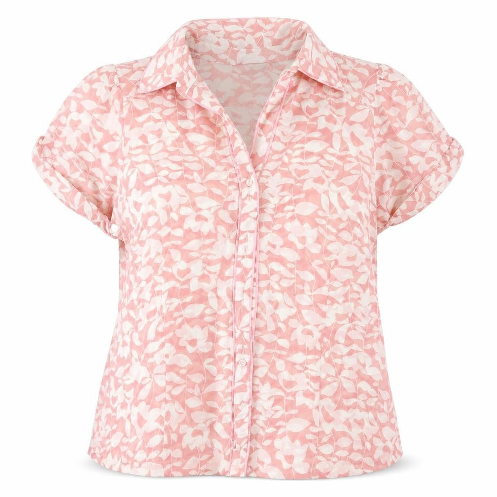 MIA Womens Pink  Polyester Basic Button-Up Size 18 Collared
