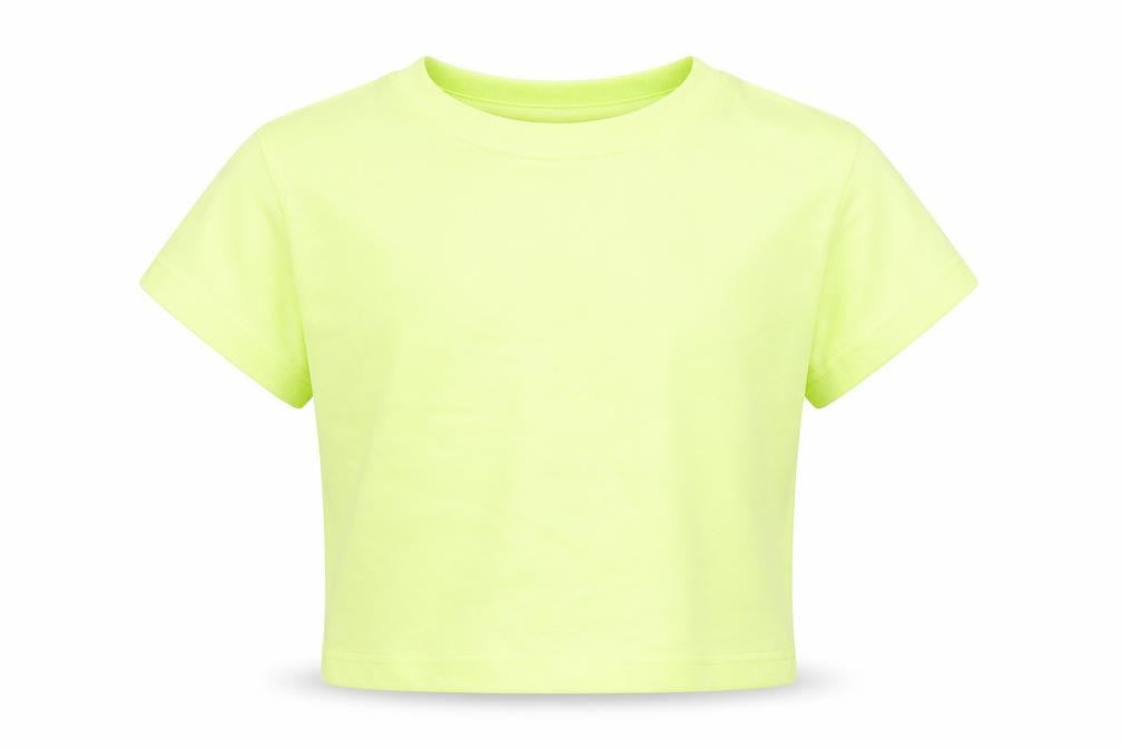 NEXT Girls Green  Cotton Basic T-Shirt Size 3 Years Crew Neck  - Neon