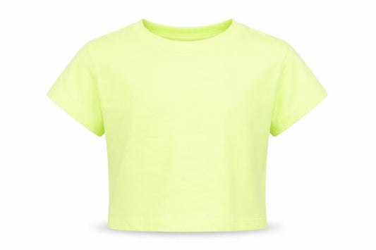 Next Girls Green  Cotton Basic T-Shirt Size 3 Years Crew Neck  - Neon