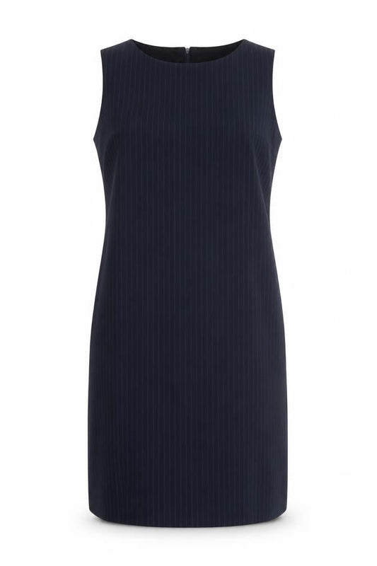 AYC By Joshua Faulk Womens Blue Striped Polyester Pinafore/Dungaree Dress  Size 14  Round Neck Zip