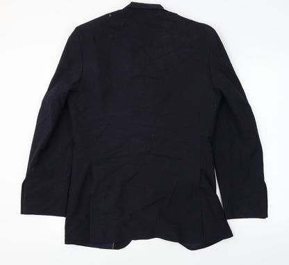 europa Mens Blue  Polyester Jacket Blazer Size 38