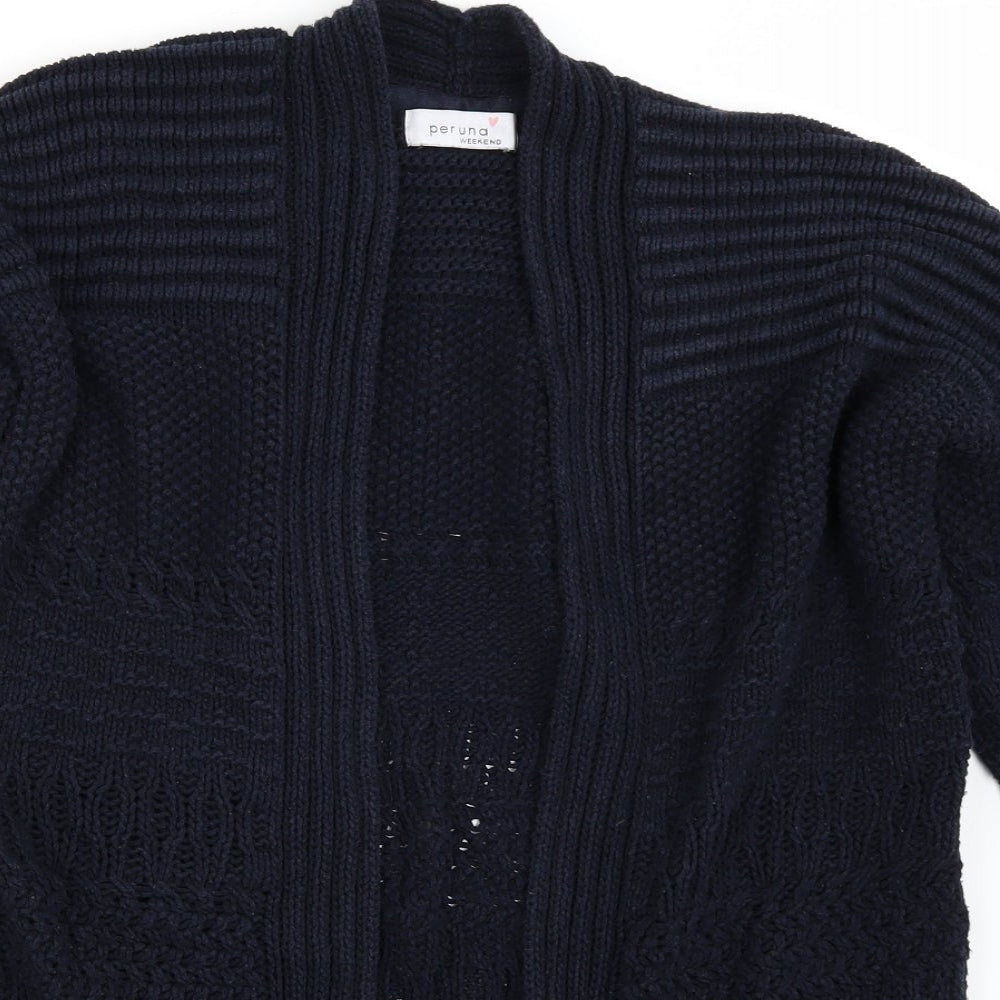 Per Una Womens Blue V-Neck  Acrylic Cardigan Jumper Size S