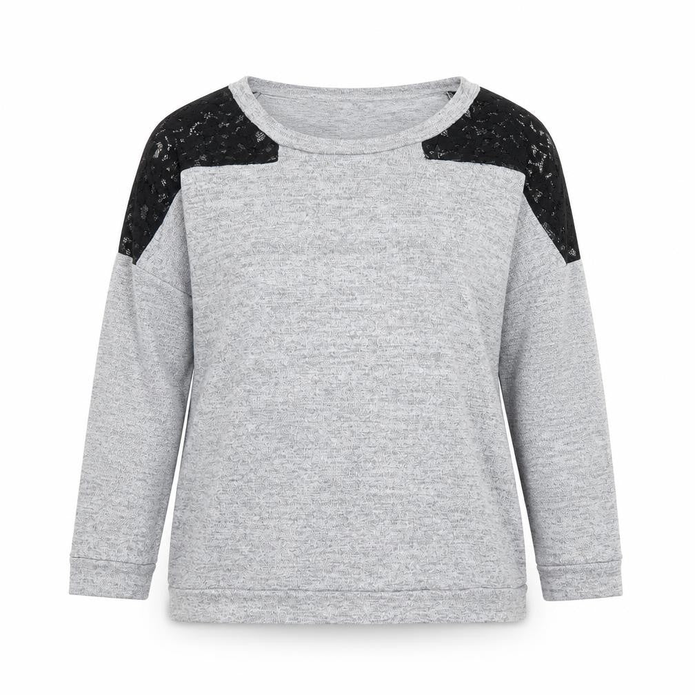 F&F Womens Grey Scoop Neck Floral Polyester Pullover Jumper Size 16