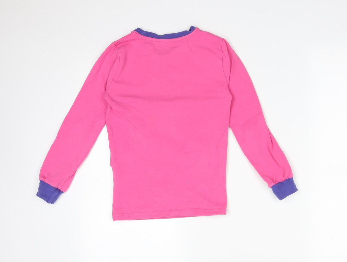 DISNEY  Girls Pink Floral Cotton Basic T-Shirt Size 9-10 Years Round Neck  - DISNEY IN THE LAND OF THE DEAD