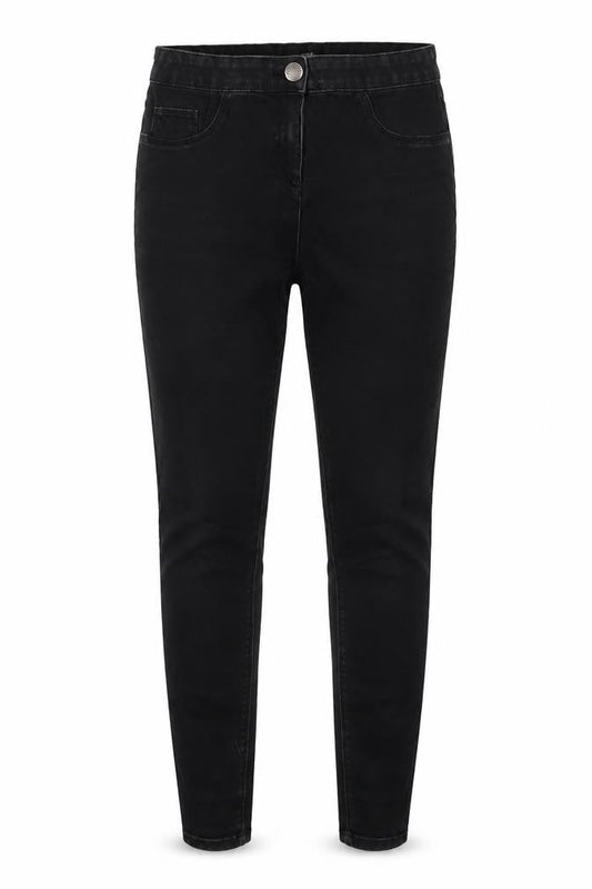Papaya Womens Black  Cotton Skinny Jeans Size 12 L26 in Regular Zip