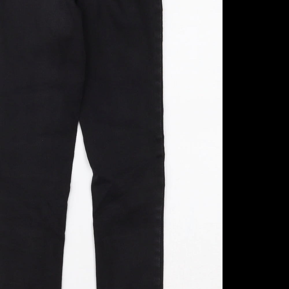 Papaya Womens Black  Cotton Skinny Jeans Size 12 L26 in Regular Zip