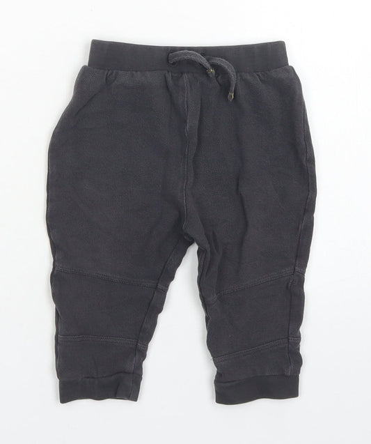 TU Girls Grey  Cotton Jogger Trousers Size 9-12 Months  Drawstring