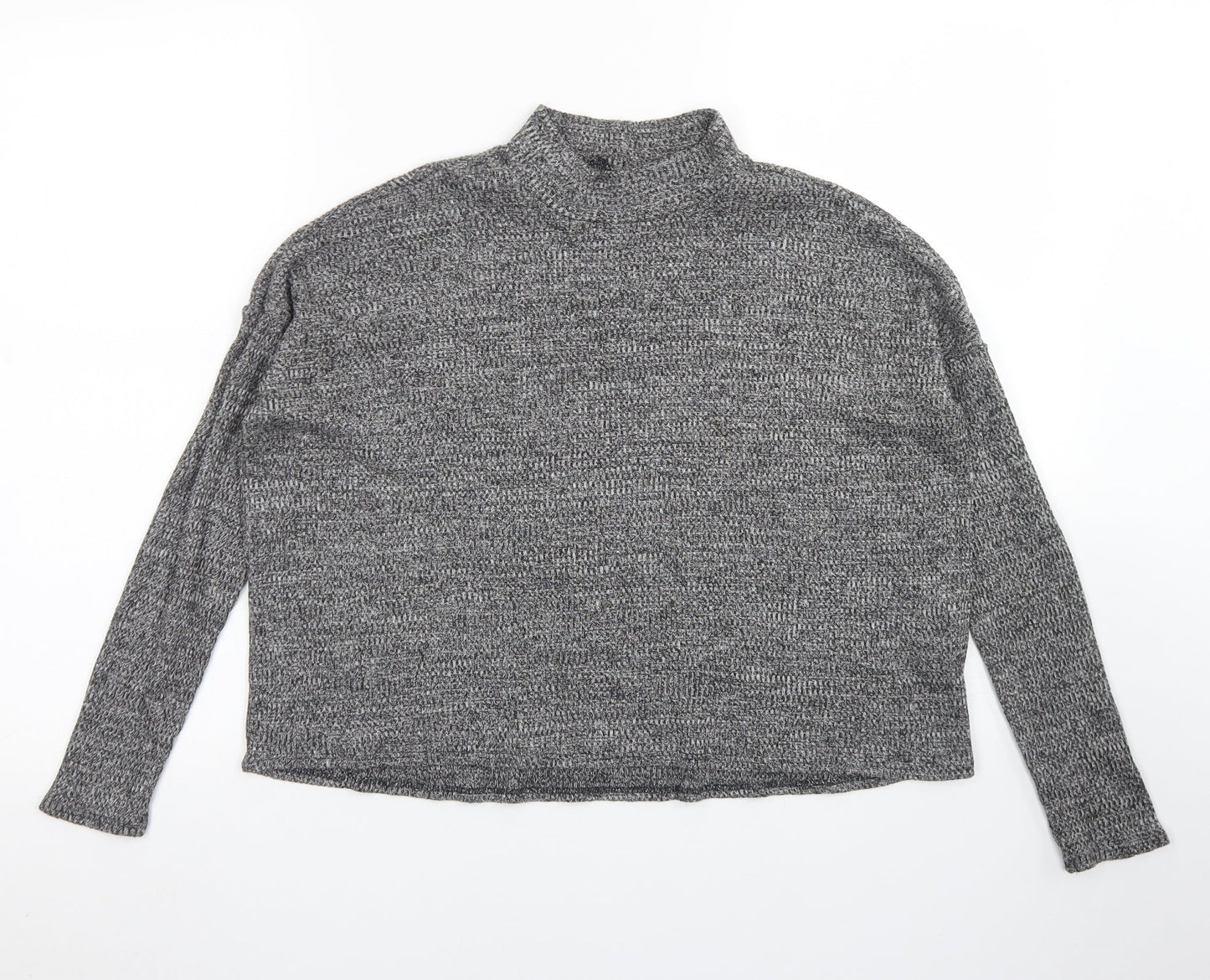 Divided Womens Grey  Polyester Basic T-Shirt Size S Crew Neck