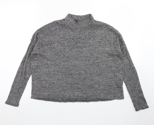 Divided Womens Grey  Polyester Basic T-Shirt Size S Crew Neck