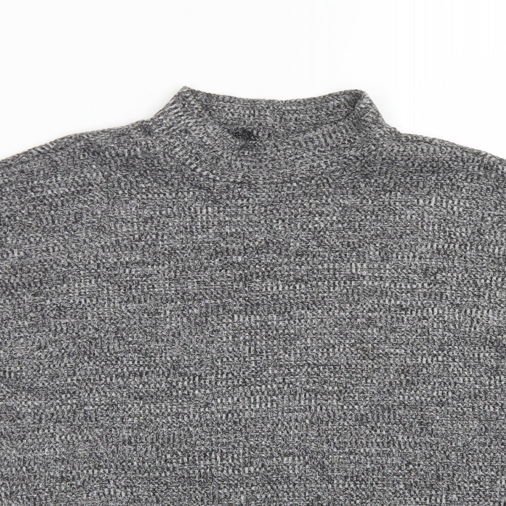 Divided Womens Grey  Polyester Basic T-Shirt Size S Crew Neck