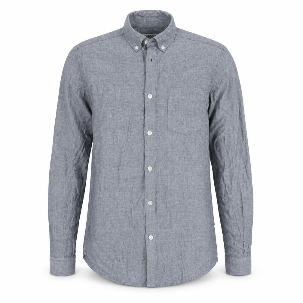 Cedarwood State Mens Grey Cotton Button-Up Size XS Collared Button - Chest Pocket