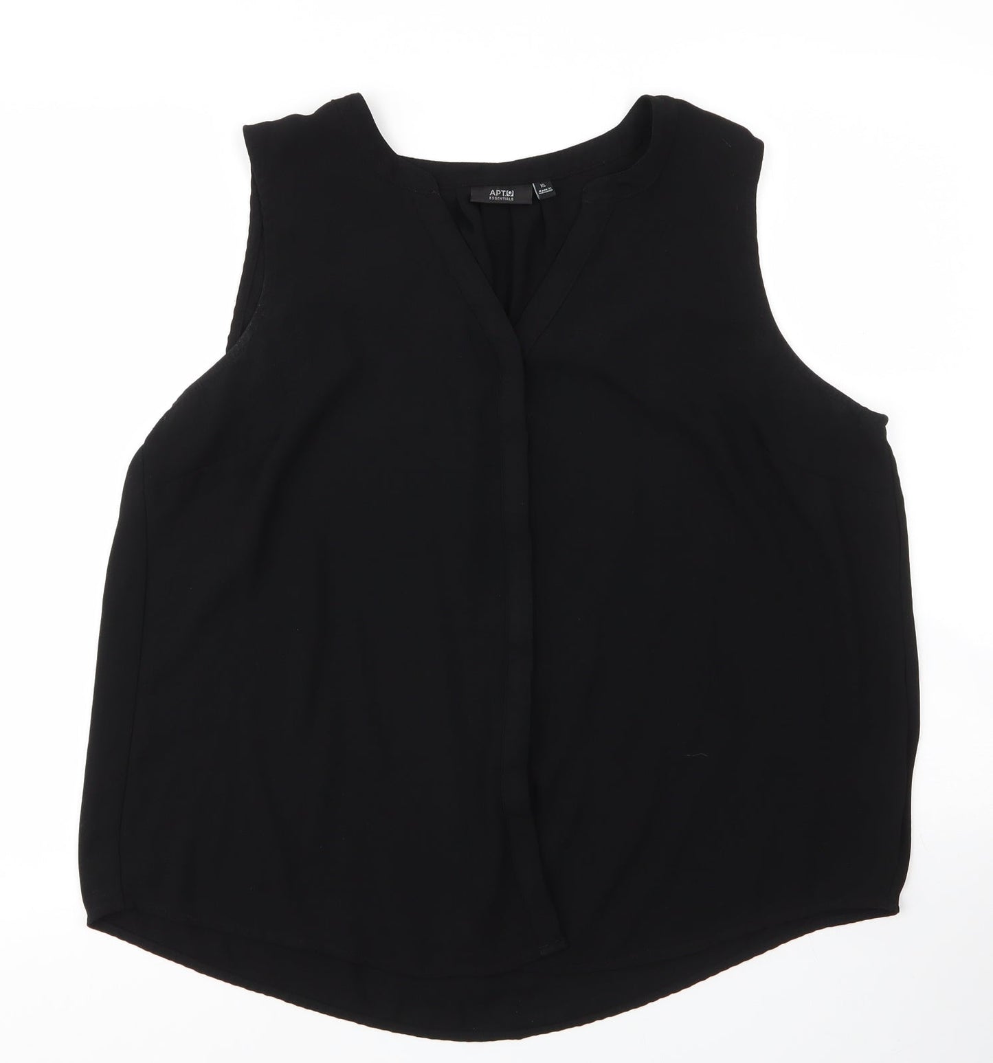 Apt9 Womens Black  Polyester Basic Blouse Size XL V-Neck