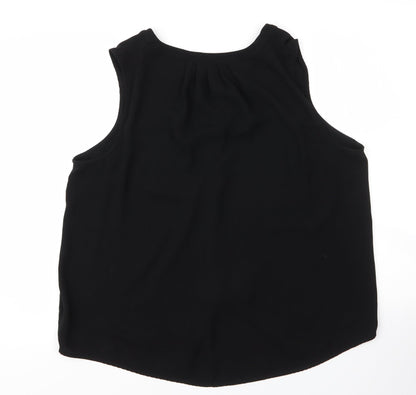 Apt9 Womens Black  Polyester Basic Blouse Size XL V-Neck