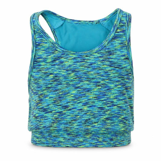 Zakti Girls Blue  Polyester Cropped Tank Size 13 Years Scoop Neck