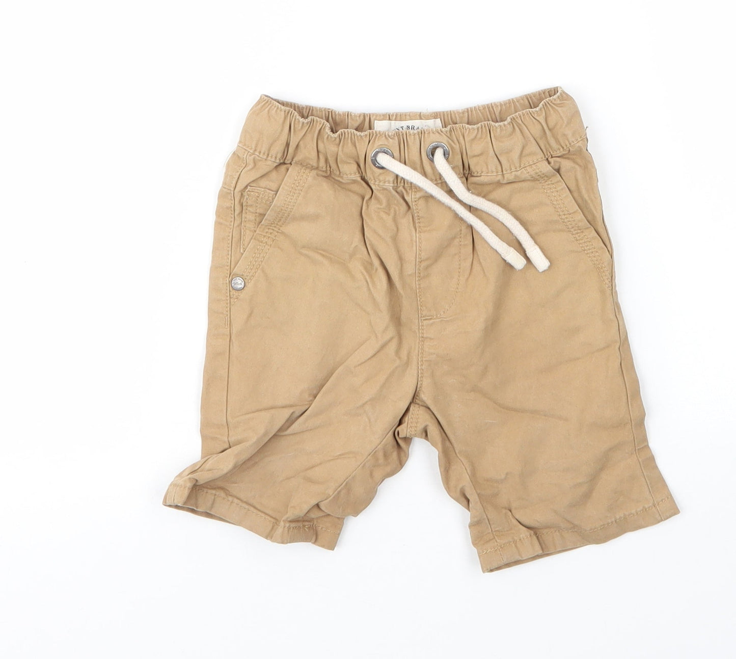 NEXT Boys Beige  Cotton Capri Trousers Size 12 Months  Drawstring