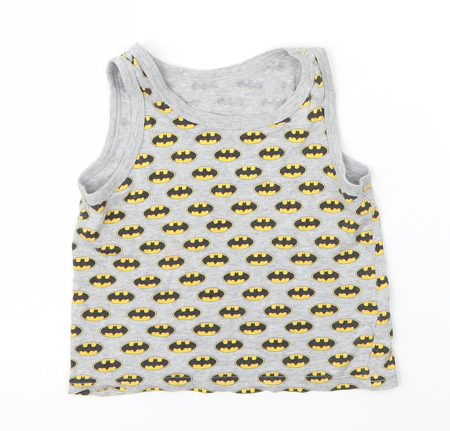 George Boys Grey  Cotton Basic Tank Size 3 Years Round Neck  - Batman