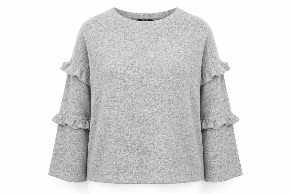 Dorothy Perkins Womens Grey Round Neck  Viscose Pullover Jumper Size 16