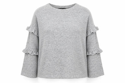 Dorothy Perkins Womens Grey Round Neck  Viscose Pullover Jumper Size 16