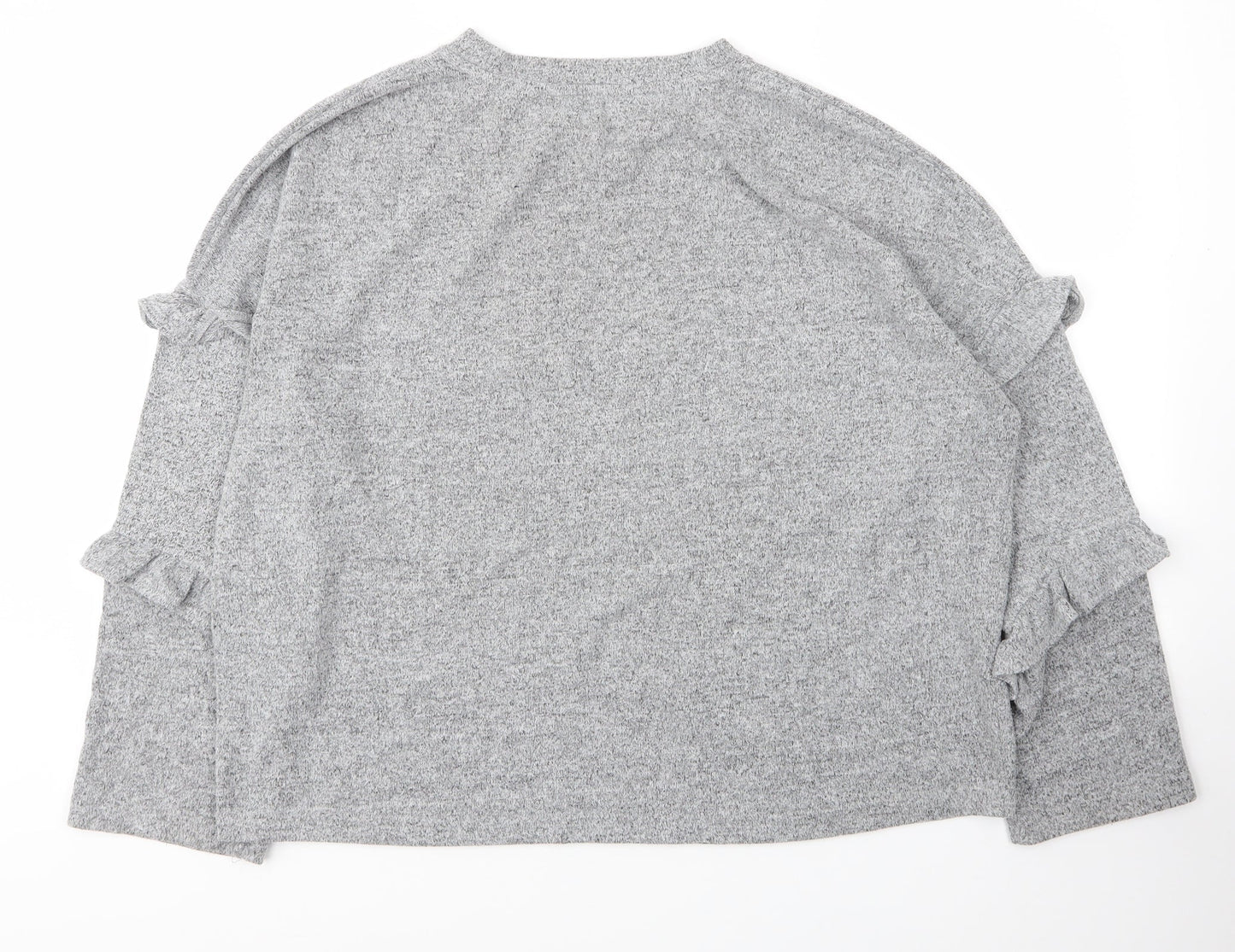 Dorothy Perkins Womens Grey Round Neck  Viscose Pullover Jumper Size 16