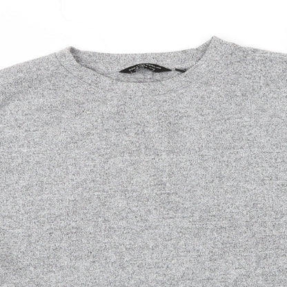 Dorothy Perkins Womens Grey Round Neck  Viscose Pullover Jumper Size 16