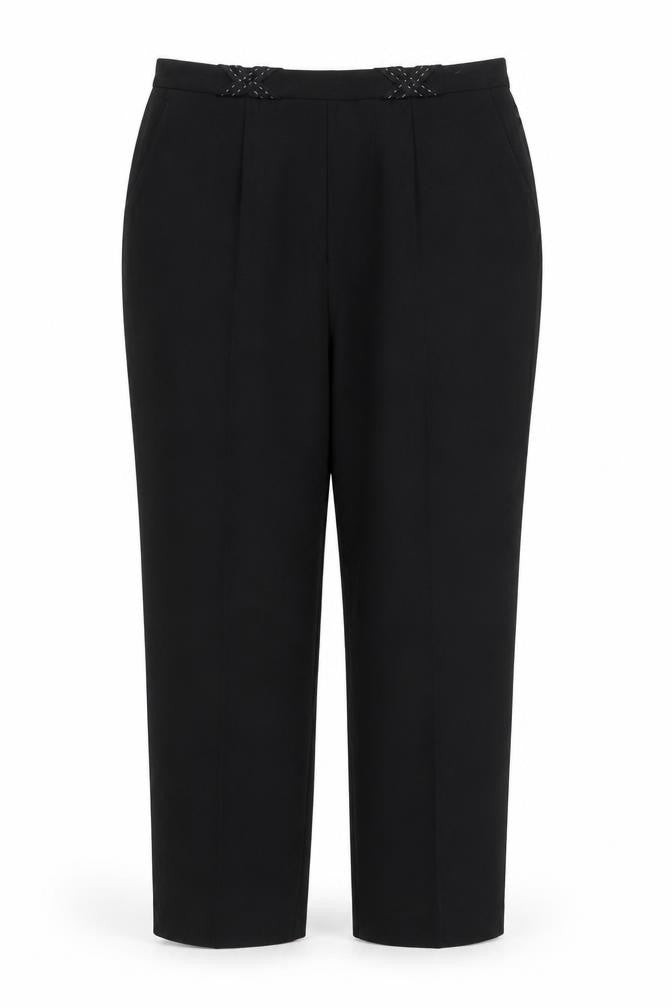 Bonmarché Womens Black Polyester Trousers Size 14 L27 in Regular
