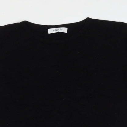 Classics Womens Black Round Neck  Acrylic Pullover Jumper Size 18