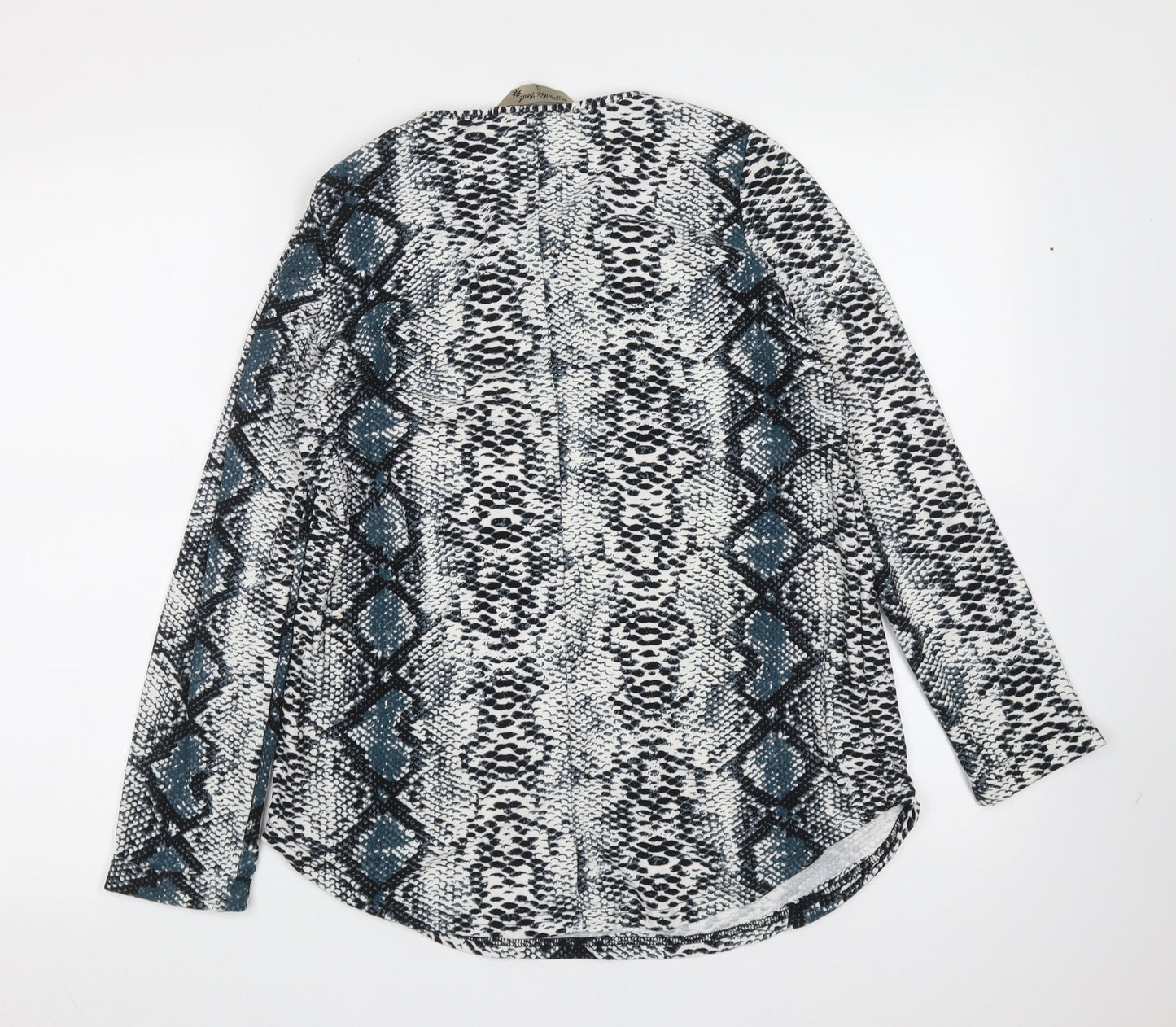 Poetic Soul Womens Multicoloured Animal Print Polyester Basic Blouse Size S Round Neck - Snake print