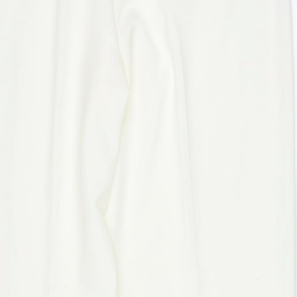 Debenhams Womens Ivory  Polyester Trousers  Size 14 L30 in Regular Zip