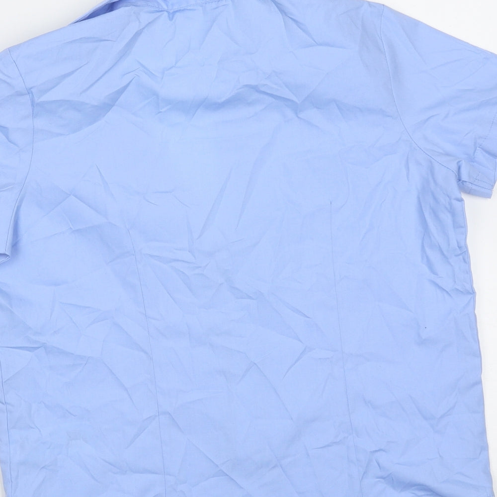 George Boys Blue  Polyester Basic Button-Up Size 8-9 Years Collared Button