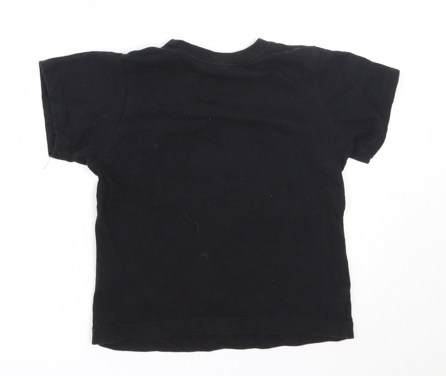 B&M Boys Black  Cotton Basic T-Shirt Size 5-6 Years Round Neck