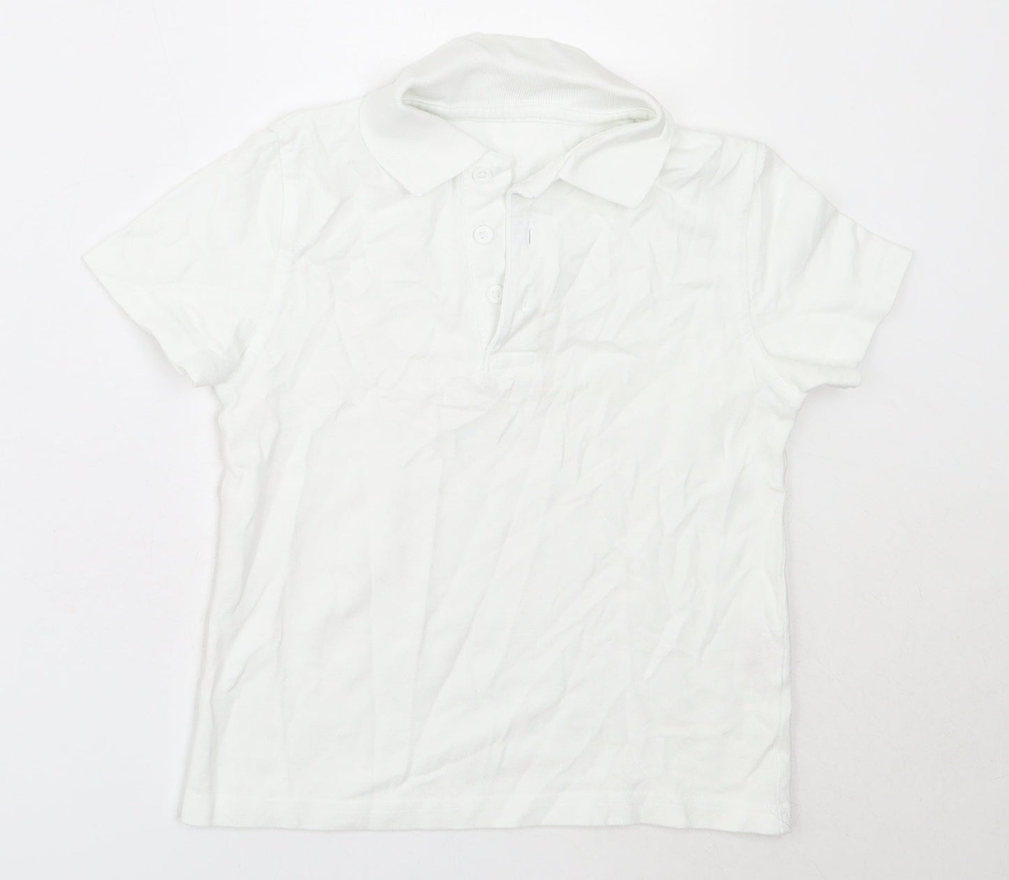 George Boys White  Cotton Basic Polo Size 3-4 Years Collared