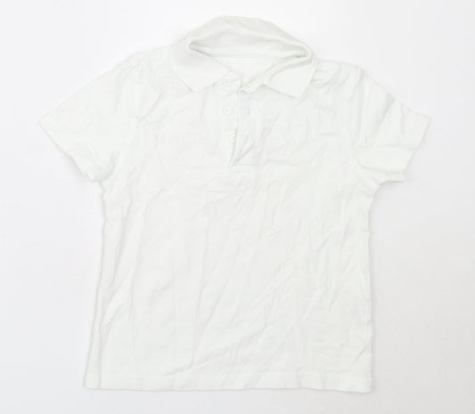 George Boys White  Cotton Basic Polo Size 3-4 Years Collared