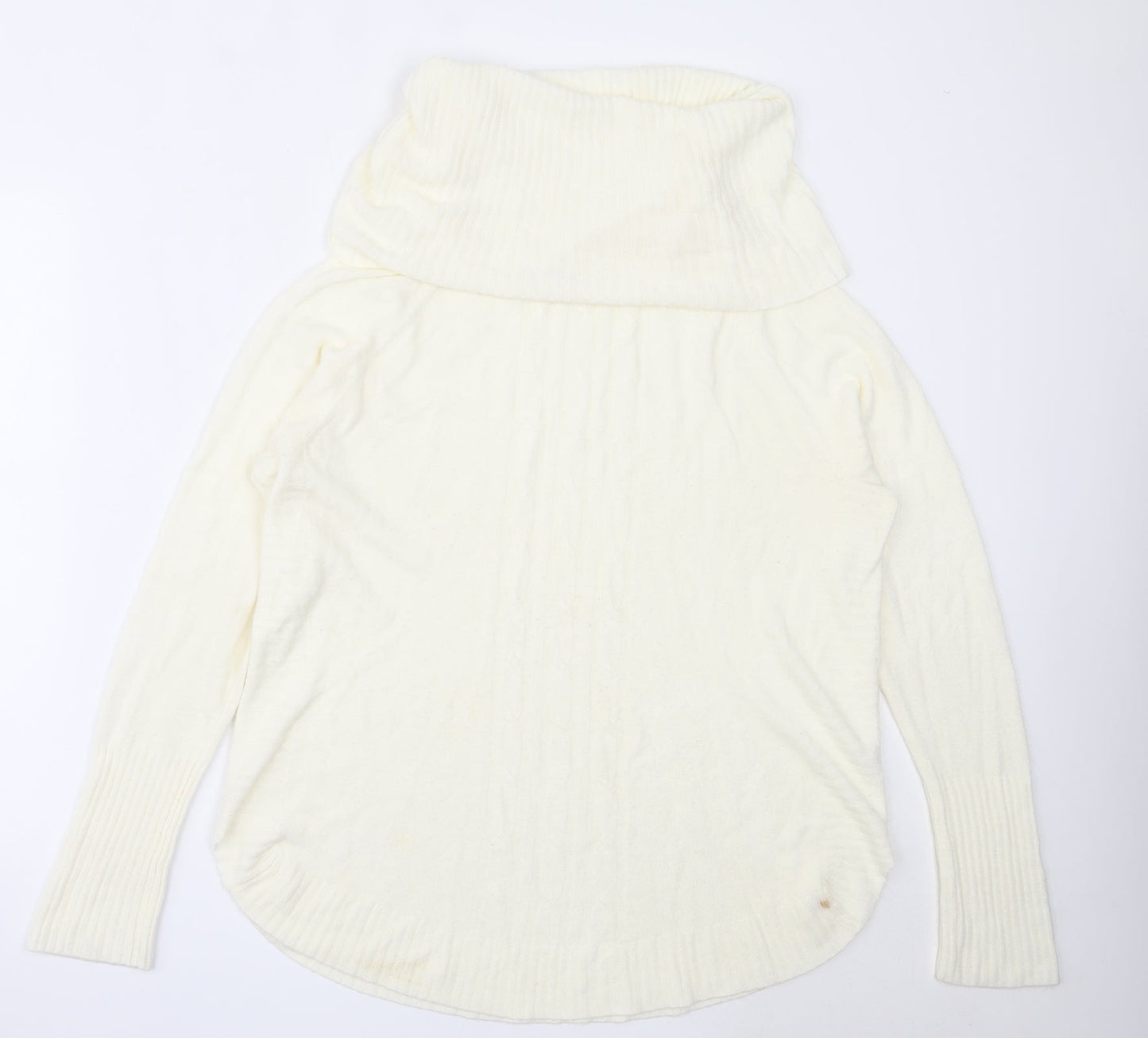 Mozaic Womens Ivory Roll Neck  Acrylic Pullover Jumper Size L