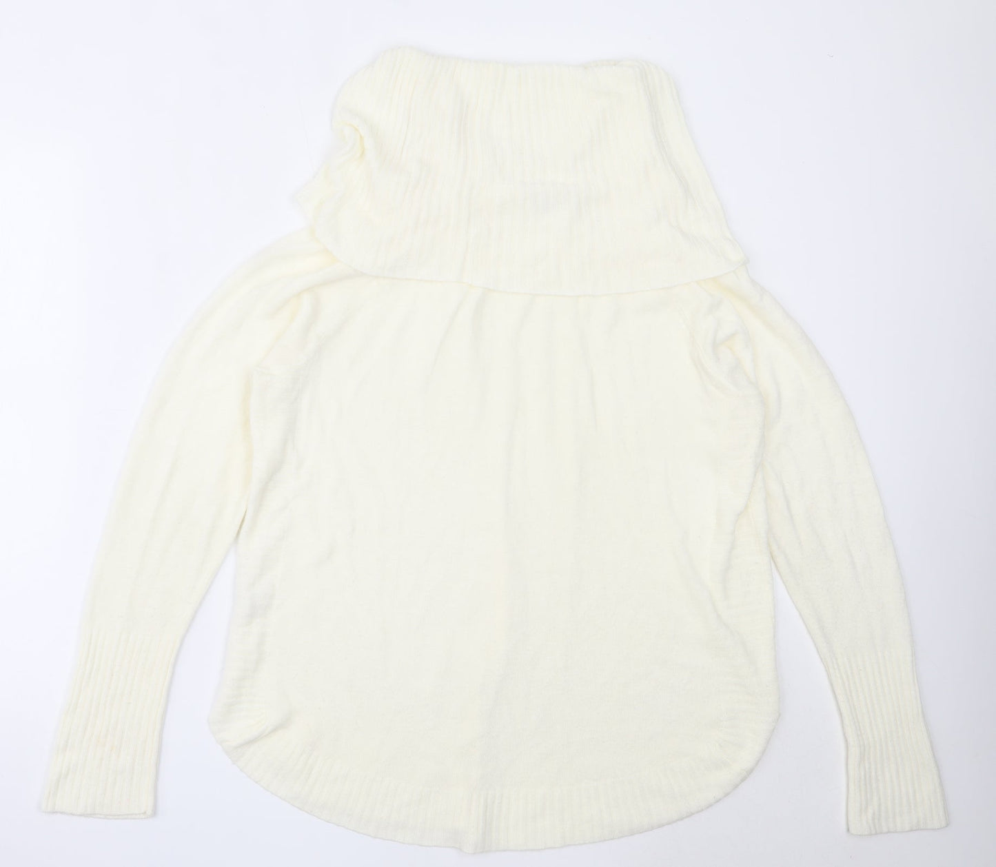 Mozaic Womens Ivory Roll Neck  Acrylic Pullover Jumper Size L