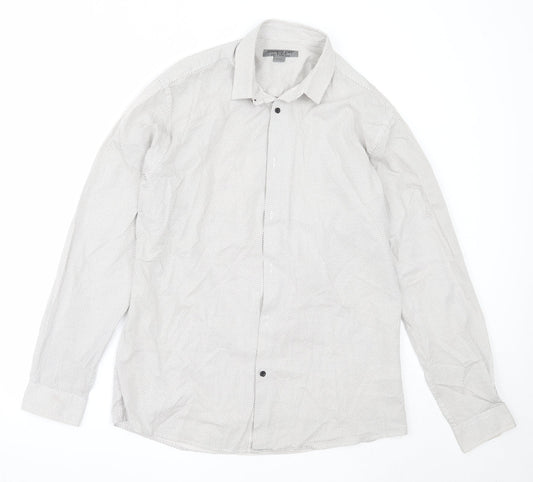 Cedar Wood State Mens Ivory  Cotton  Button-Up Size 16 Collared
