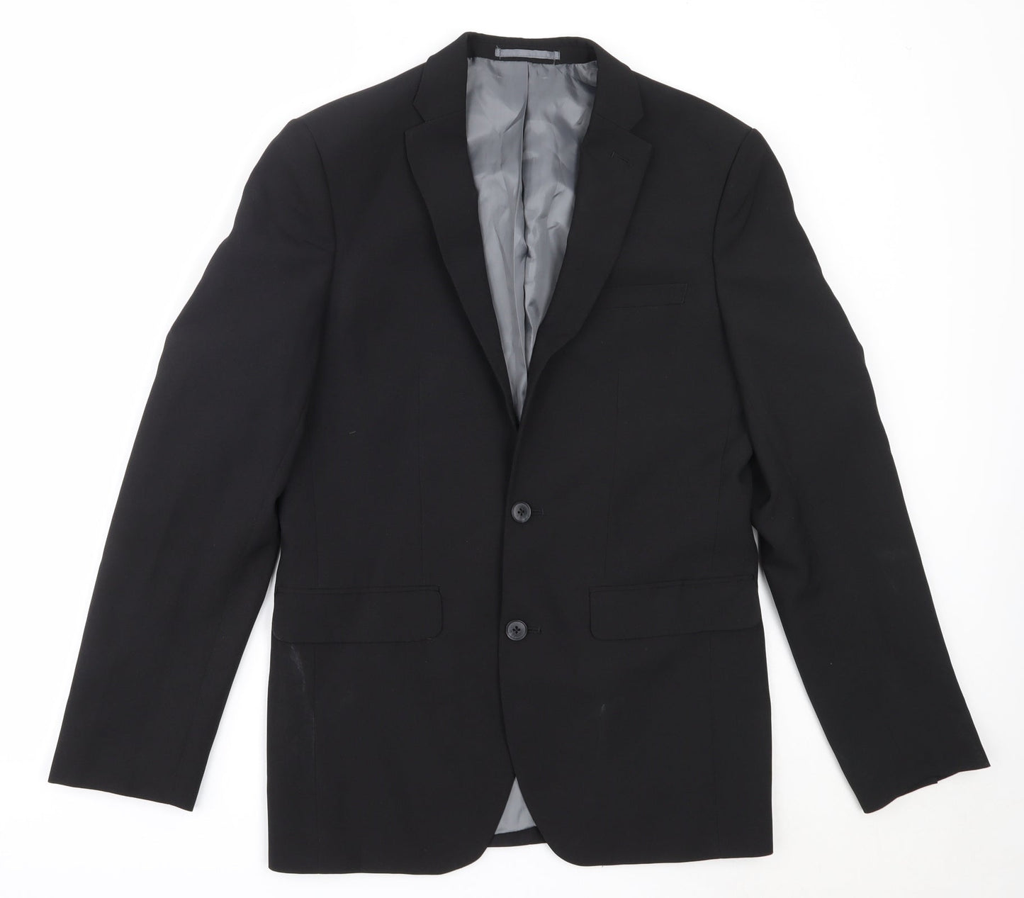 Cedar Wood State Mens Black  Polyester Jacket Blazer Size 36
