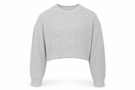 PRETTYLITTLETHING Womens Grey Round Neck  Acrylic Pullover Jumper Size M