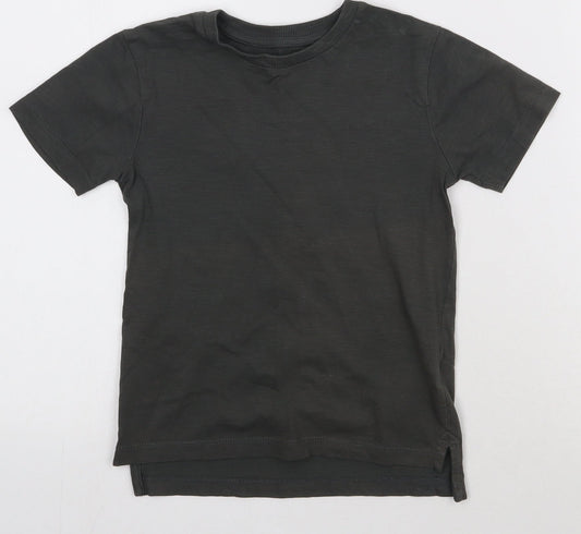 NEXT Boys Grey  Cotton Basic T-Shirt Size 4 Years Crew Neck Pullover
