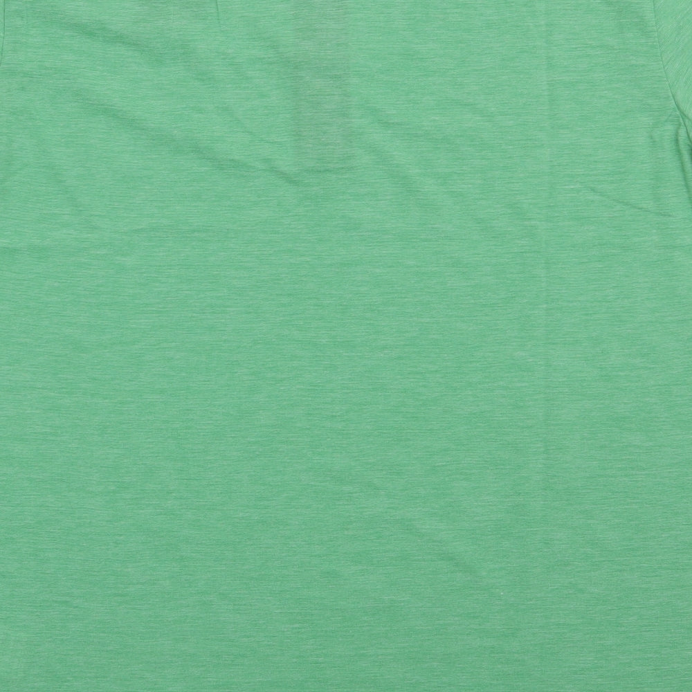 James & Nicholson Mens Green  Polyester  Polo Size L Collared Button