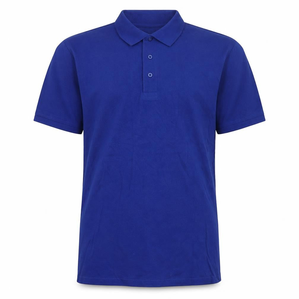 James & Nicholson Mens Blue  Cotton  Polo Size L Collared Button