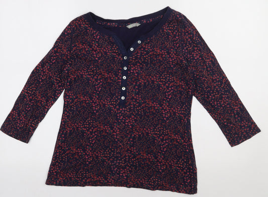 Marks and Spencer Womens Blue Floral Cotton Pullover Sweatshirt Size 10  Pullover