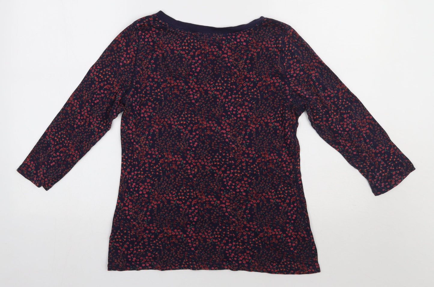 Marks and Spencer Womens Blue Floral Cotton Pullover Sweatshirt Size 10  Pullover