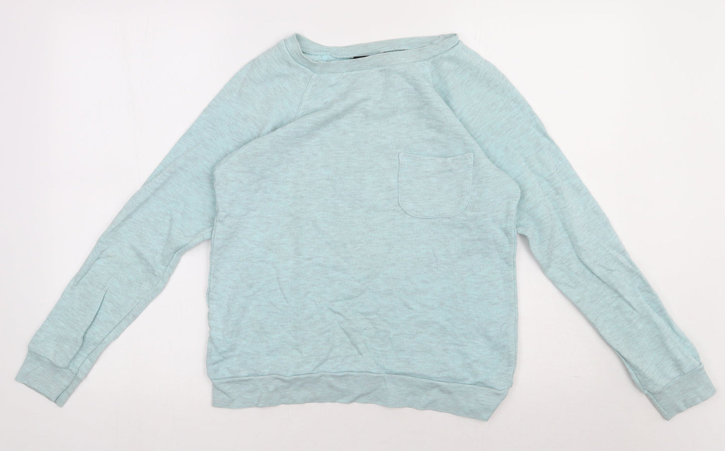 Topshop Womens Blue  Cotton Pullover Sweatshirt Size 8  Pullover