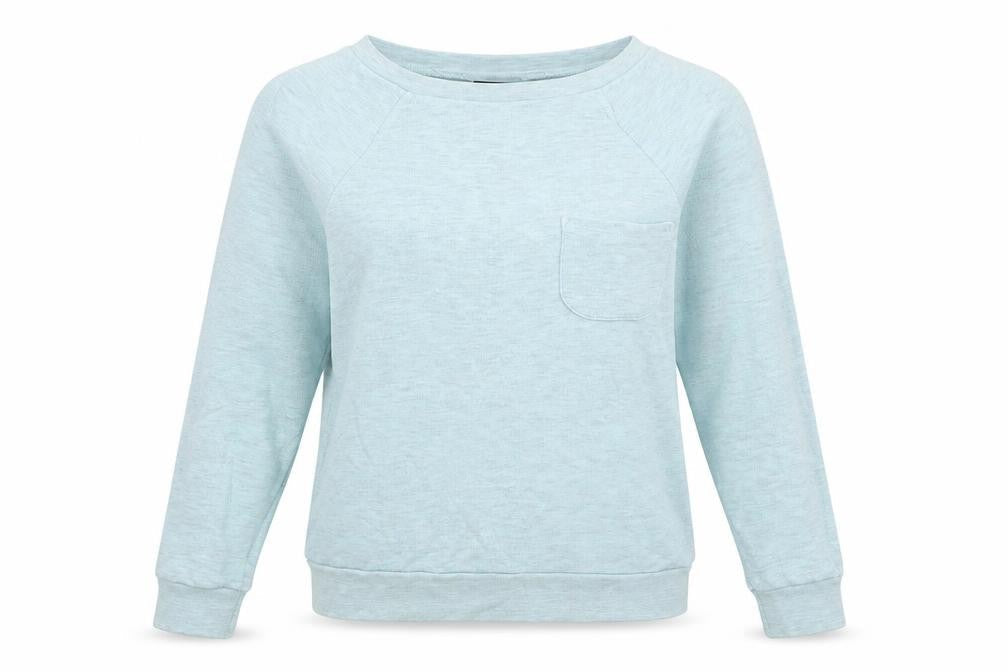 Topshop Womens Blue  Cotton Pullover Sweatshirt Size 8  Pullover