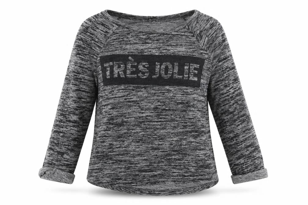 H&M Girls Grey  Polyester Pullover Sweatshirt Size S  Pullover - tres jolie