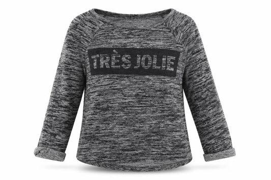 H&M Girls Grey  Polyester Pullover Sweatshirt Size S  Pullover - tres jolie