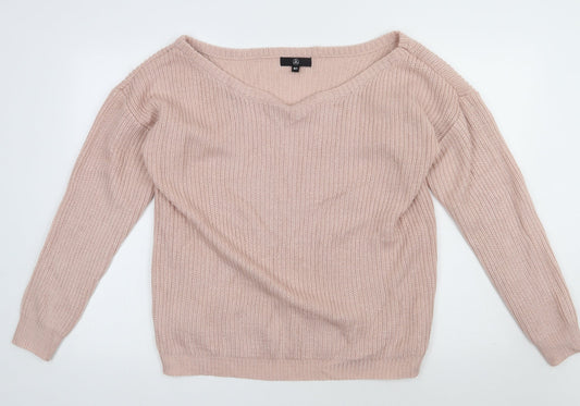 Missguided Womens Pink  Acrylic Pullover Sweatshirt Size L  Pullover