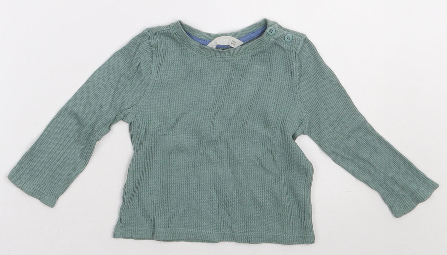 Matalan Boys Green  Cotton Basic Casual Size 12-18 Months Crew Neck Pullover
